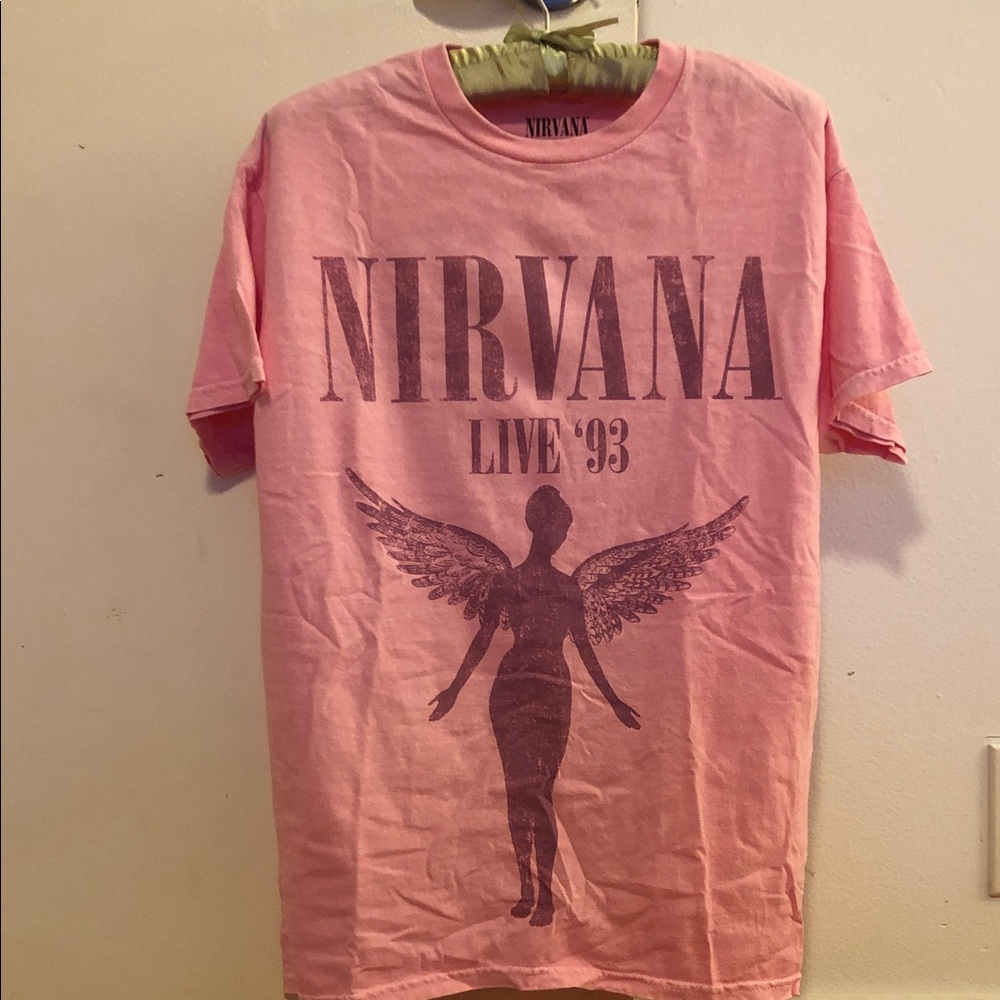 Authentic NIRVANA Pink Live '93 Angel T-Shirt